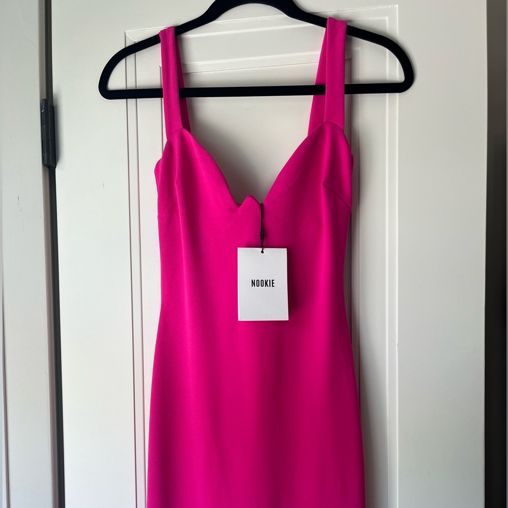 NWT $329 Revolve Nookie Romance Sweetheart Gown Maxi Dress Pink Fuchsia XS - Picture 4 of 12